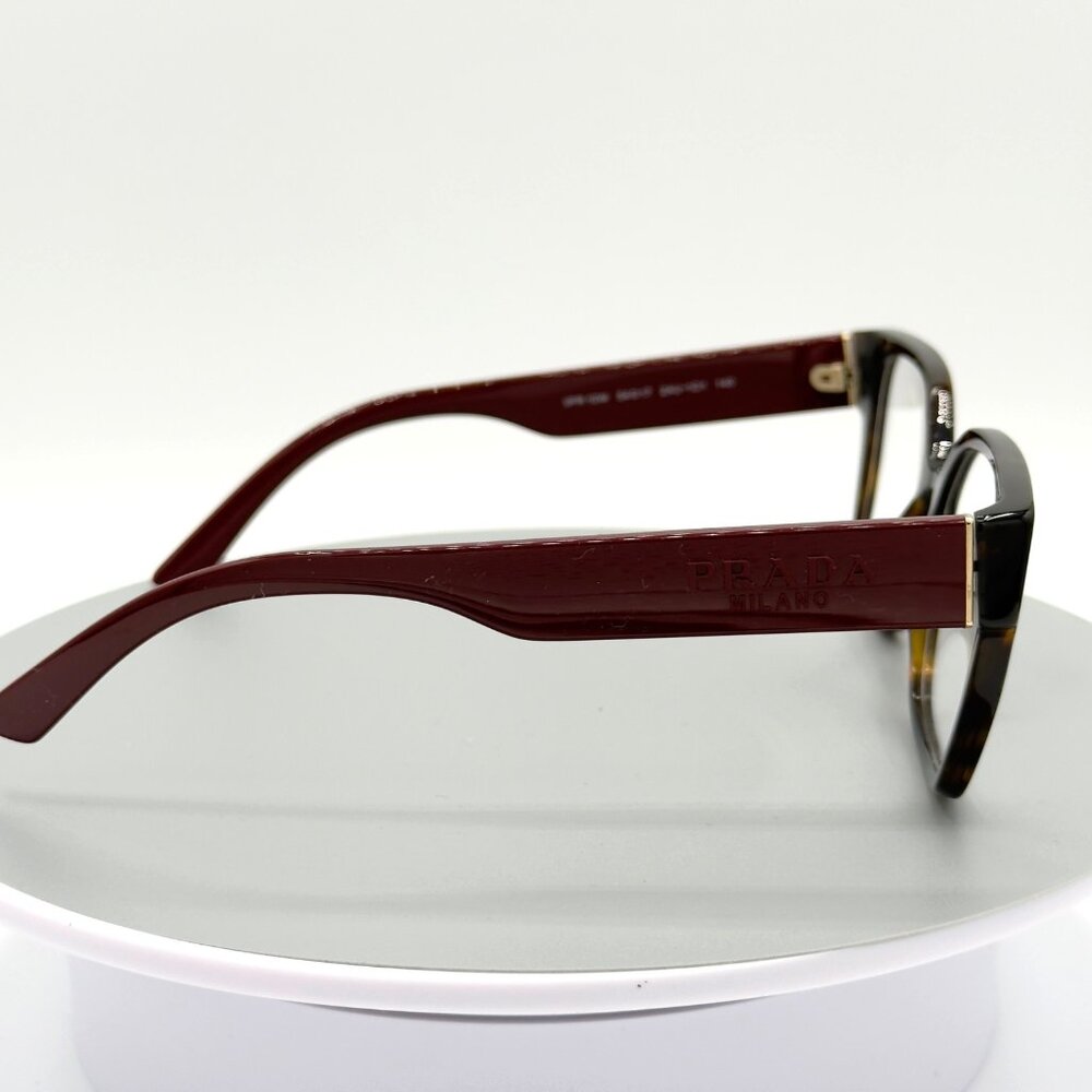 Prada Eyeglasses Frames CPR 10 W 2AU-1O1 Tortoise Red Square Full Rim 54-17-140 - Picture 7 of 11